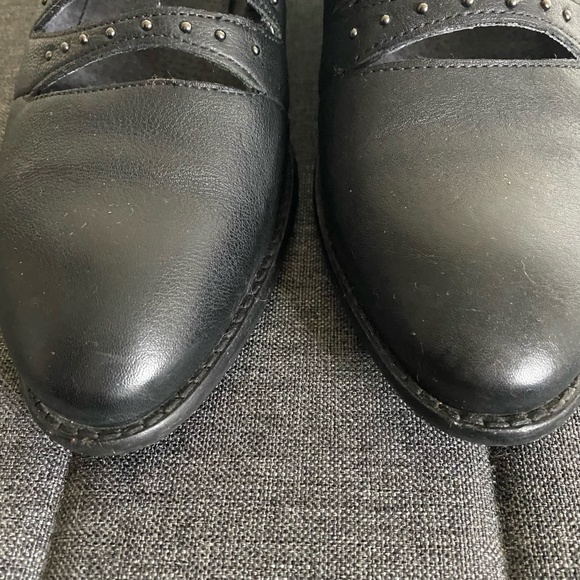Seychelles Black Leather Cutout Stud Detail Casual Work Ankle Boot-Sz-10 - Picture 3 of 16